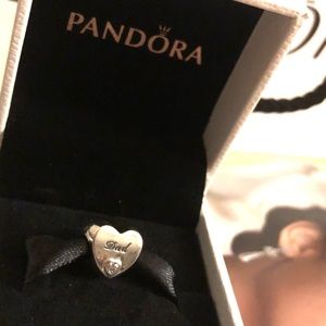 Pandora Charm, with “Dad” & a White Diamond